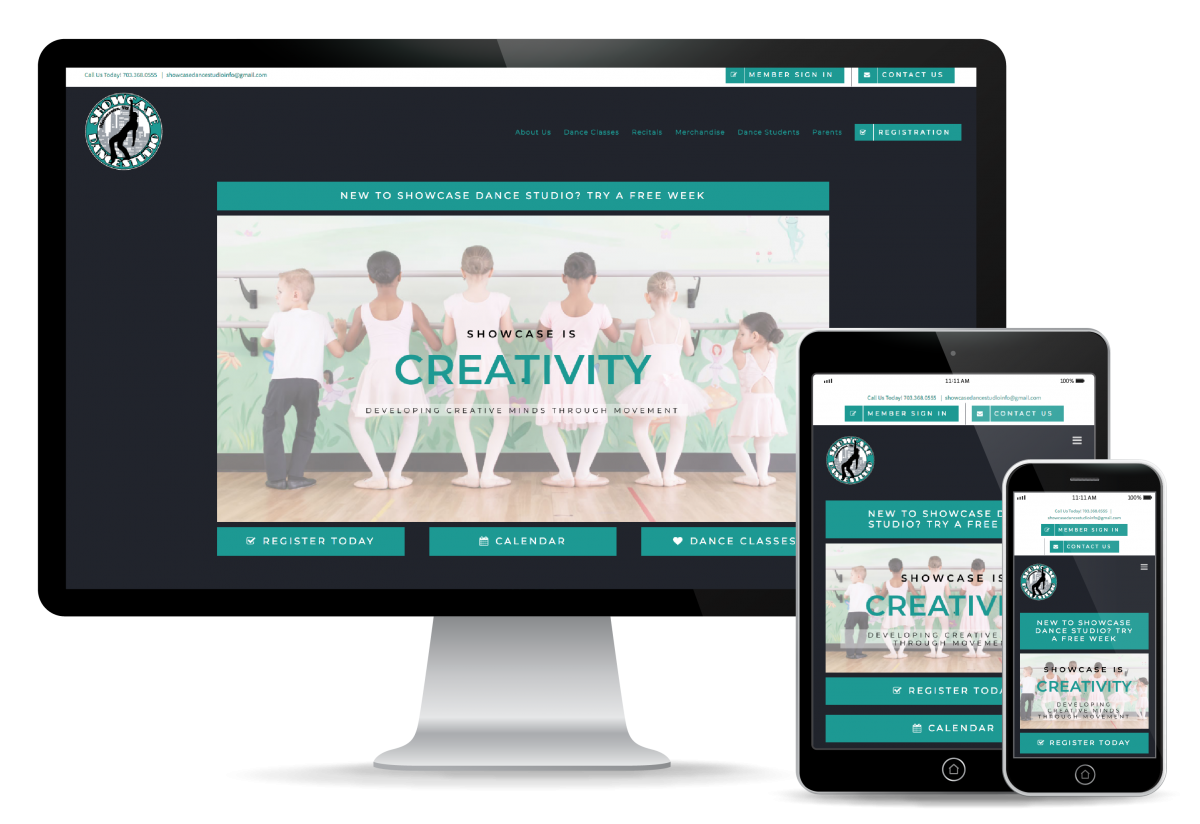 Showcase Dance Studio Website Design