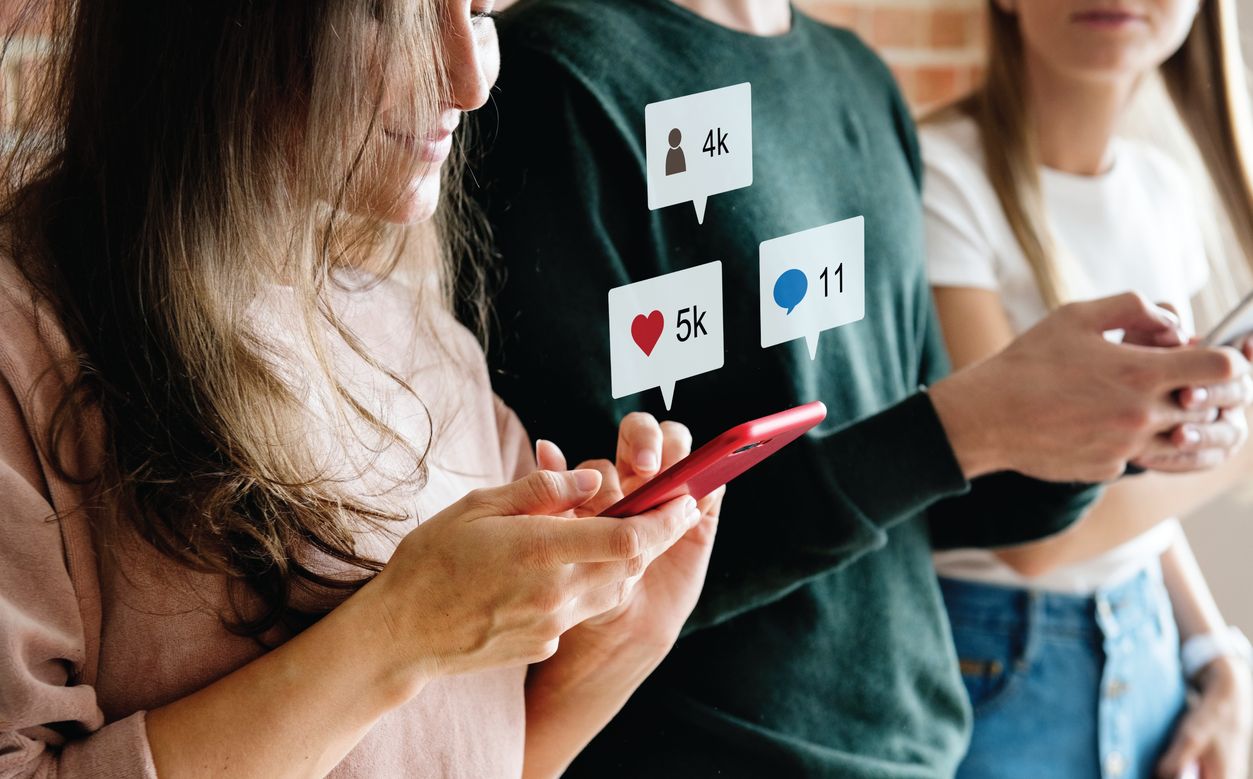 3 Teenagers with Cell Phones